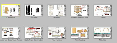 Blueprint pages for the 2-story shed plans.