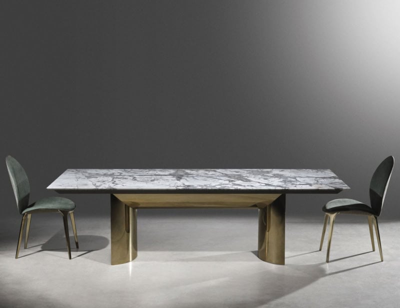Kerwan modern luxury table with grey invisible Grey marble