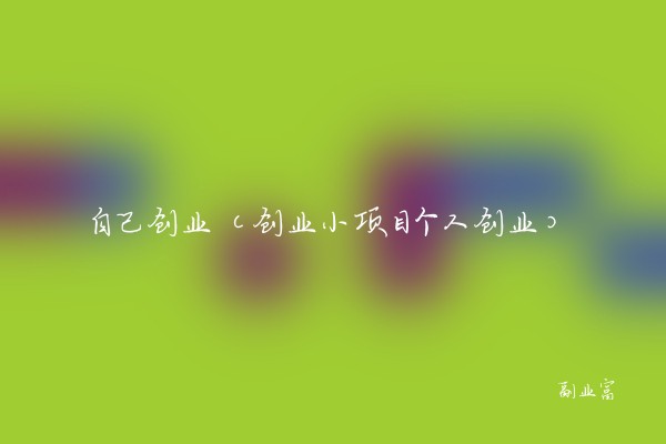 自己创业（创业小项目个人创业）
