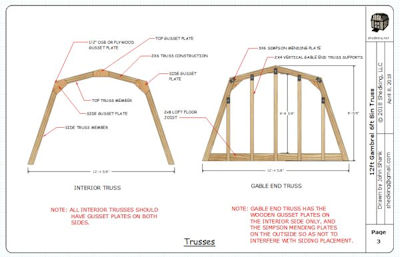 2 story shed plans include interior and gable end trusses